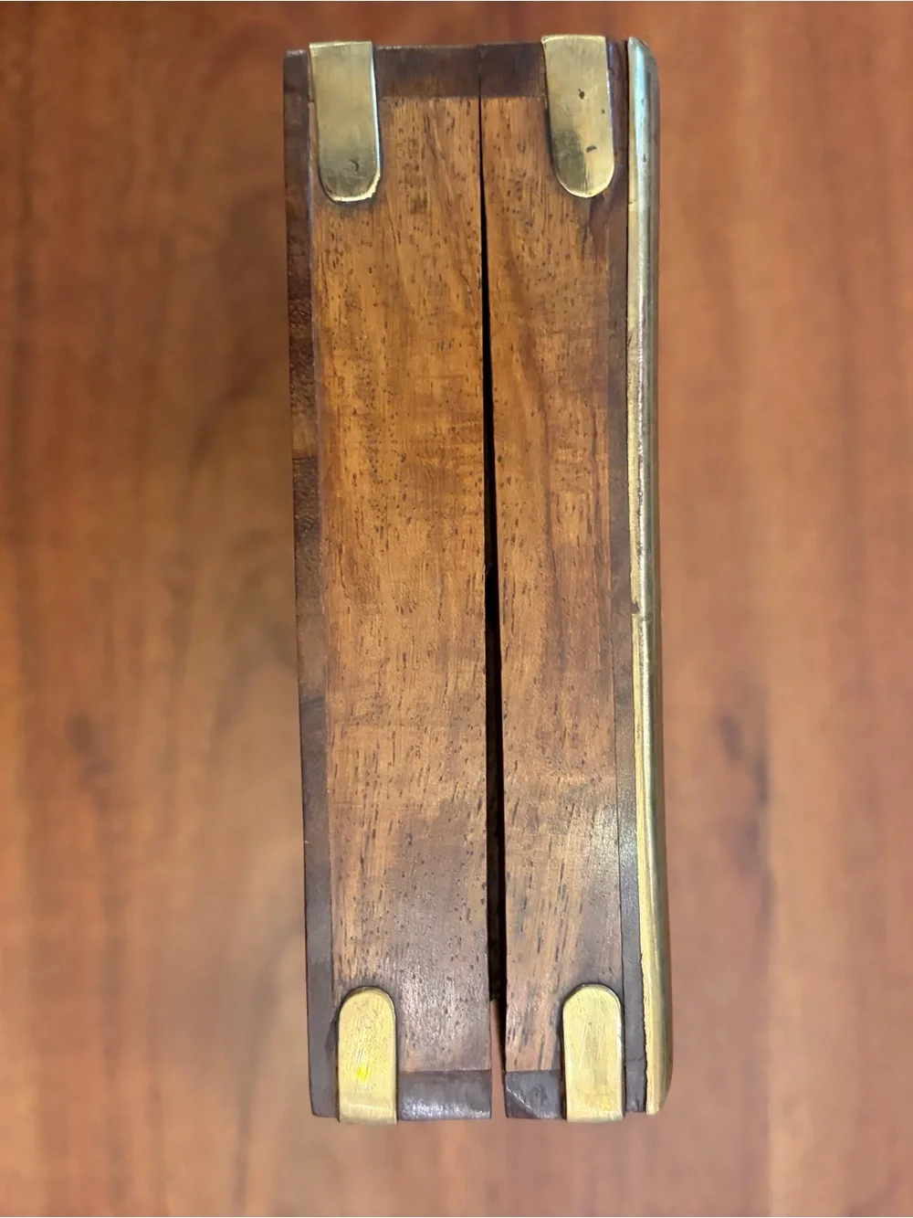 Vintage Sheesham Wood Brass Box Caspari 